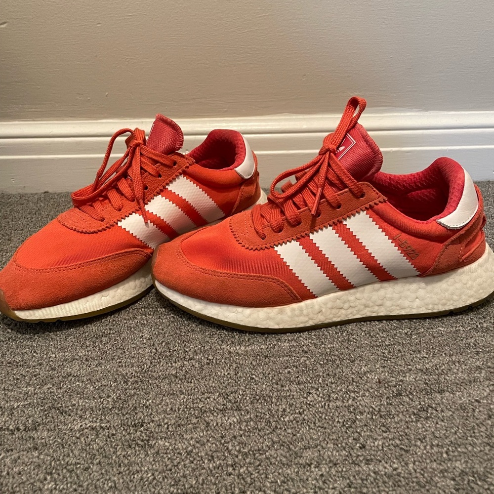 Adidas I-5923s, coral/salmon colored